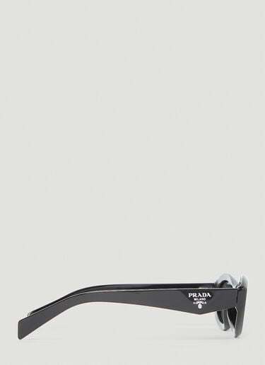 Prada 椭圆框太阳镜 黑色 lpr0253005
