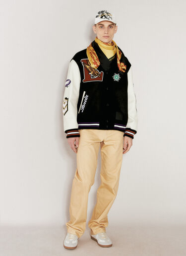 Lanvin x Future 로고 프린트 실크 스카프 오렌지 lvf0157016