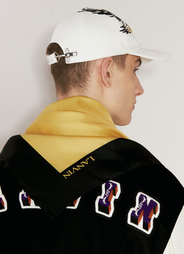 Lanvin x Future 로고 프린트 실크 스카프 오렌지 lvf0157016