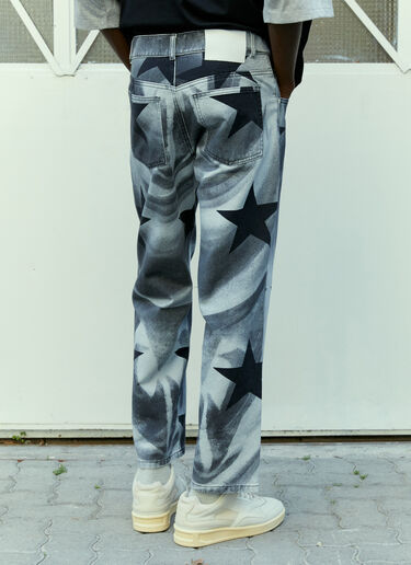 Kiss Print Denim Jeans Liberal Youth Ministry Kiss Print Denim Jeans Grey lym0154003