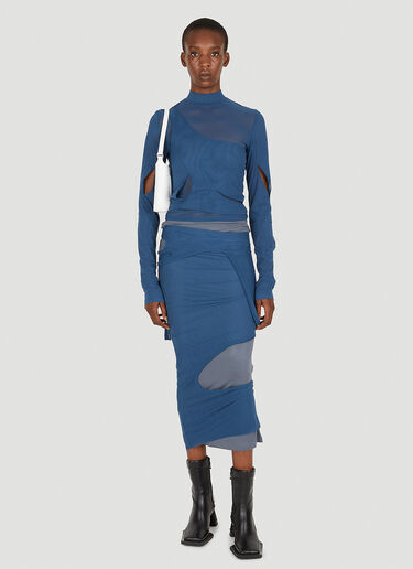 Panelled Mid Length Skirt Mainline:RUS/Fr.CA/DE Panelled Mid Length Skirt Blue mai0249002