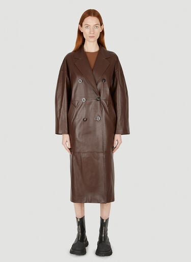 우수리 가죽 트렌치 코트 Max Mara 우수리 가죽 트렌치 코트 브라운 max0249011