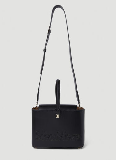 Max Mara 천공된 로고 쇼핑 핸드백 블랙 max0251029