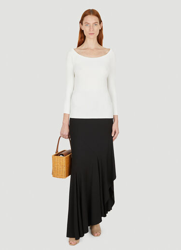 Max Mara 사투르노 스쿠프넥 탑 화이트 max0252005