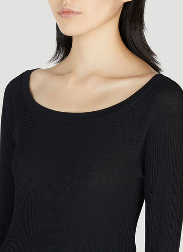 Max Mara 사투르노 스쿠프넥 탑 블랙 max0252006