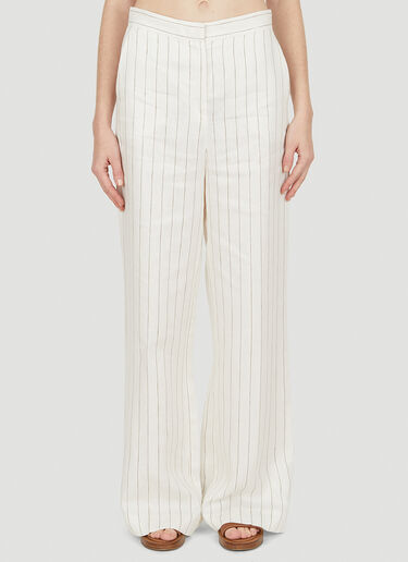 Max Mara 포폴리 스트라이프 팬츠 화이트 max0252019