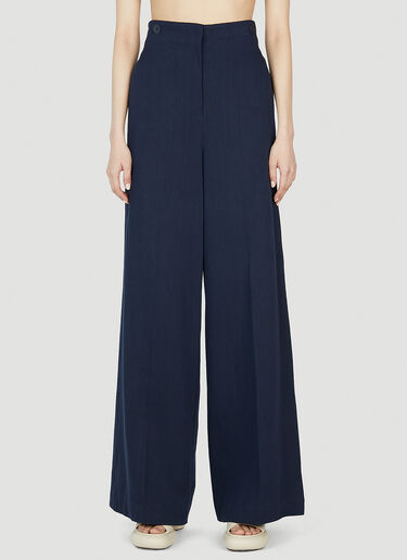 올리오 와이드 레그 팬츠 Max Mara 올리오 와이드 레그 팬츠 네이비 max0252054