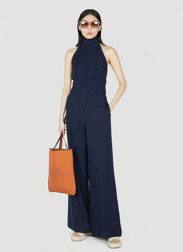 Max Mara 올리오 와이드 레그 팬츠 네이비 max0252054