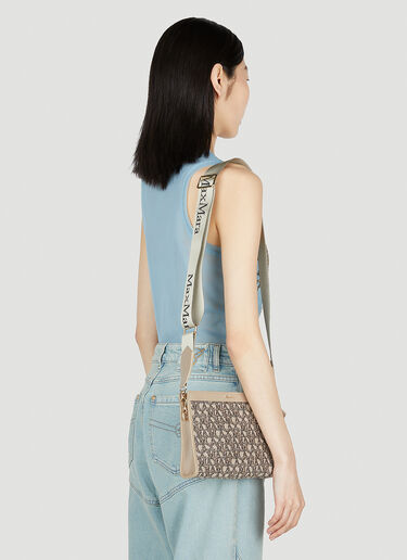 Max Mara Jacquard Logo Shoulder Bag Beige max0252073