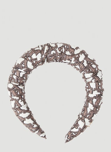 Logo Print Headband Max Mara Logo Print Headband White max0252077