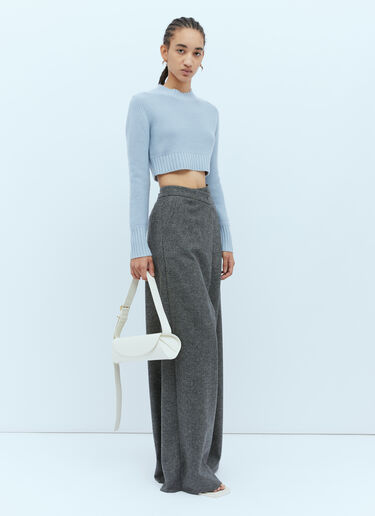 Max Mara 캐시미어 니트 크롭 스웨터 블루 max0254075