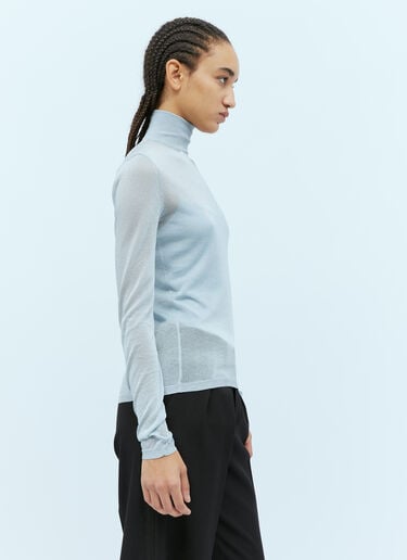 Max Mara 글리터 하이넥 스웨터 블루 max0254093