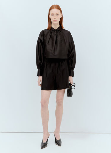 Max Mara 모노그램 자수 쇼츠  블랙 max0255005