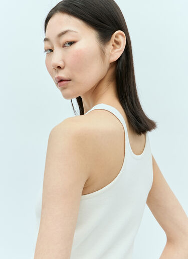 Max Mara 바니세 울 홀터넥 탑 화이트 max0255007