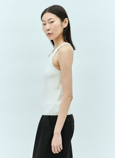 Max Mara 바니세 울 홀터넥 탑 화이트 max0255007