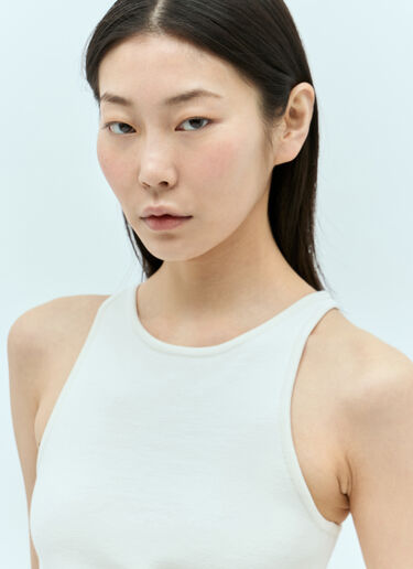 Max Mara 바니세 울 홀터넥 탑 화이트 max0255007
