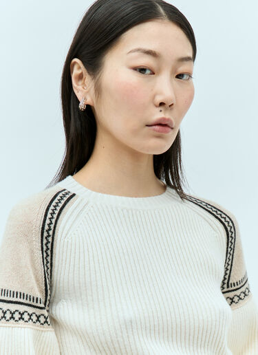 Max Mara 페미닌 울과 캐시미어 스웨터 화이트 max0255013