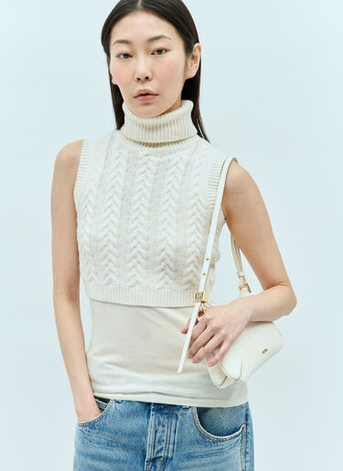 가죽 데이지 바게트 숄더백 Max Mara 가죽 데이지 바게트 숄더백 화이트 max0255035