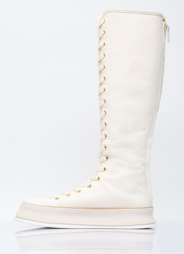 캔버스 레이스업 부츠 Max Mara 캔버스 레이스업 부츠 화이트 max0255037