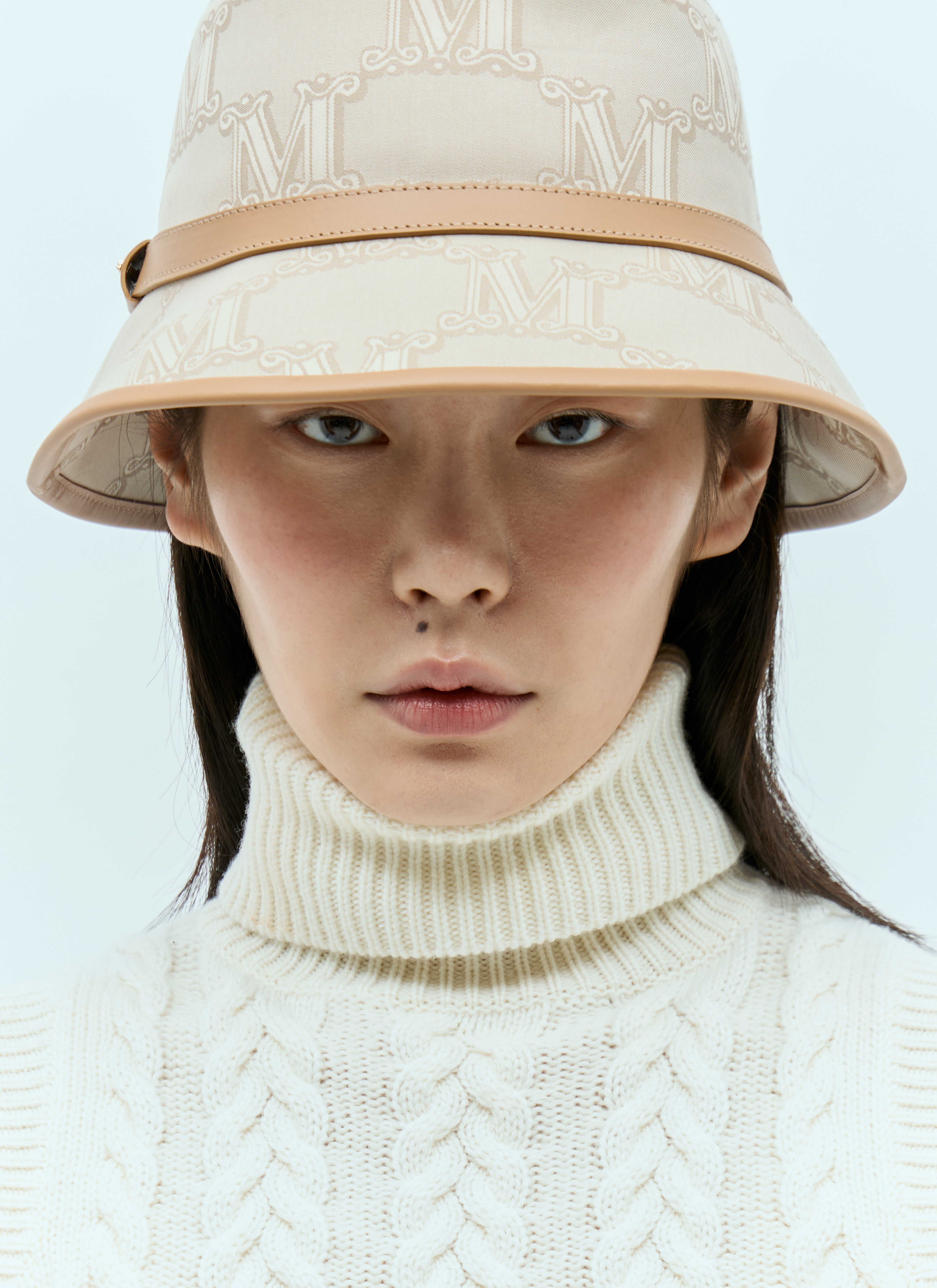 Max Mara Women's' Jacquard Cotton Bucket Hat in Beige | LN-CC®