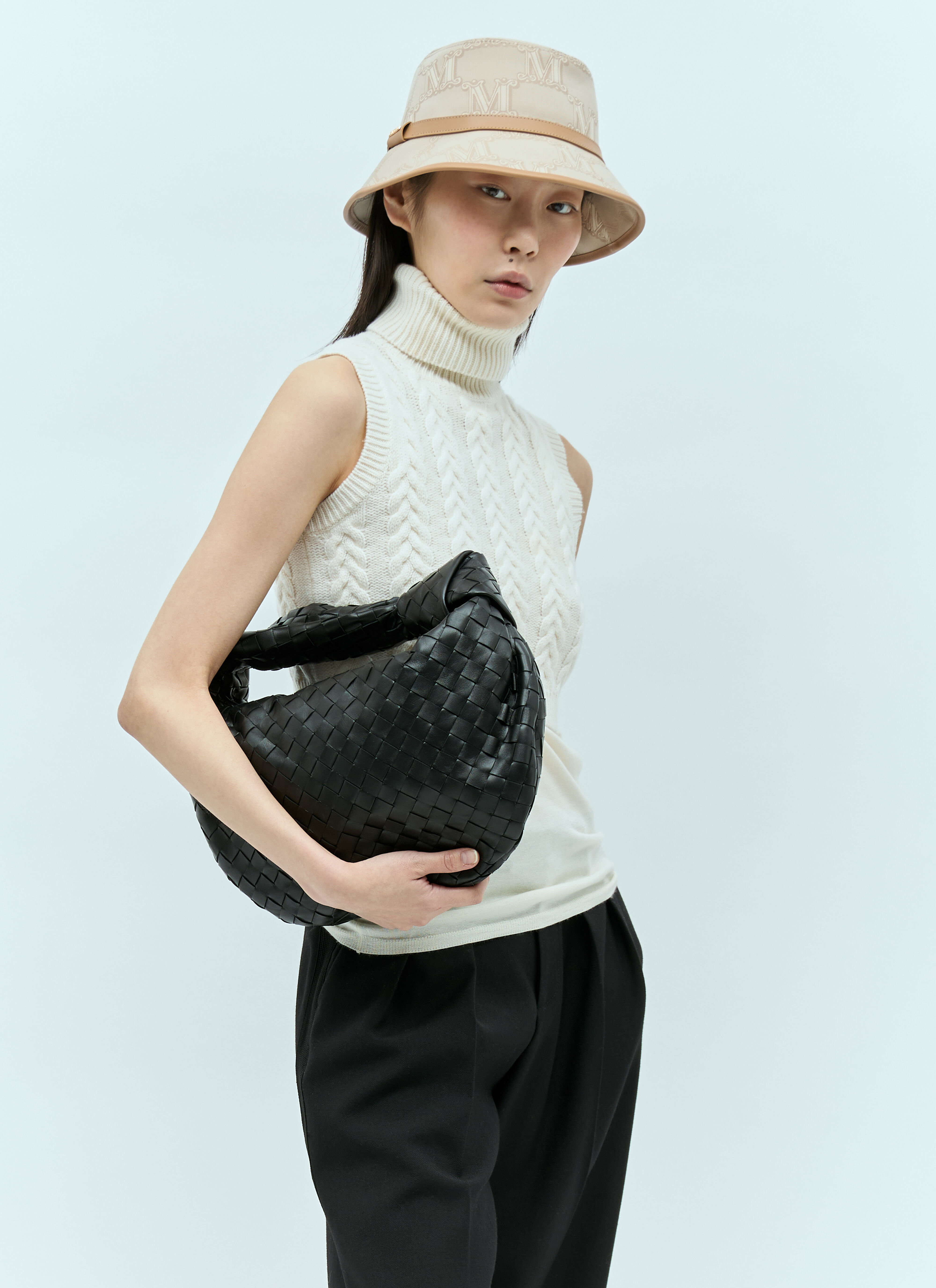 【関税&送料込】Max Mara Hats Sand Max Mara Women's' Jacquard Cotton Bucket Hat in Beige | LN-CC®