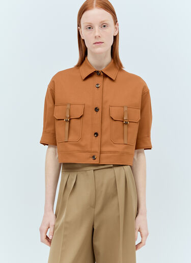 Cotton Canvas Crop Jacket Max Mara Cotton Canvas Crop Jacket Brown max0256008