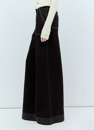 Max Mara 면 & 리넨 와이드 팬츠  블랙 max0256023