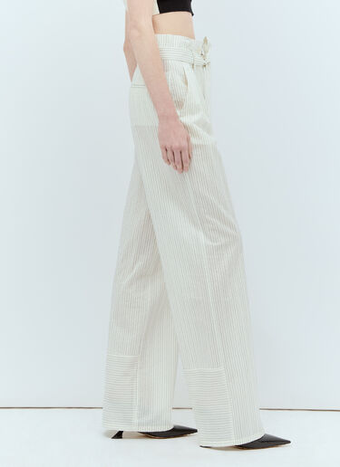 Max Mara 핀스트라이프 캔버스 팬츠 화이트 max0256025