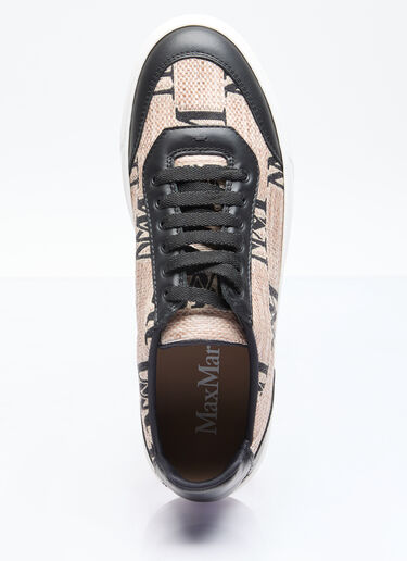 Max Mara 자카드 라피아 효과 스니커즈 베이지 max0256040