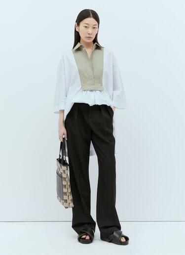 Logo Embroidery Woven Tote Bag Max Mara Logo Embroidery Woven Tote Bag Beige max0256041