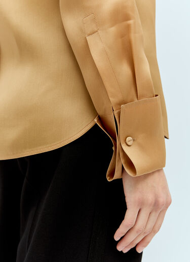 Max Mara 실크 오간자 셔츠  브라운 max0256055
