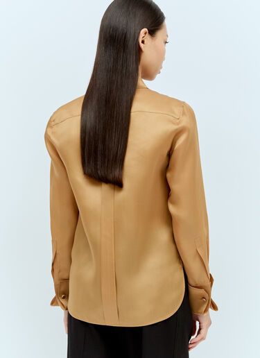 Max Mara 실크 오간자 셔츠  브라운 max0256055