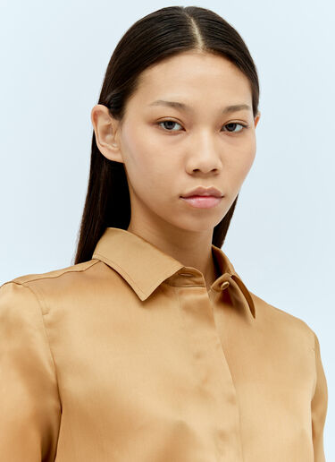 Max Mara 실크 오간자 셔츠  브라운 max0256055