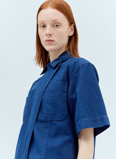 Canvas Short-Sleeve Shirt Max Mara Canvas Short-Sleeve Shirt Blue max0256070