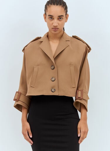 Wool And Cotton Trench-Style Cape Max Mara Wool And Cotton Trench-Style Cape Camel max0257037