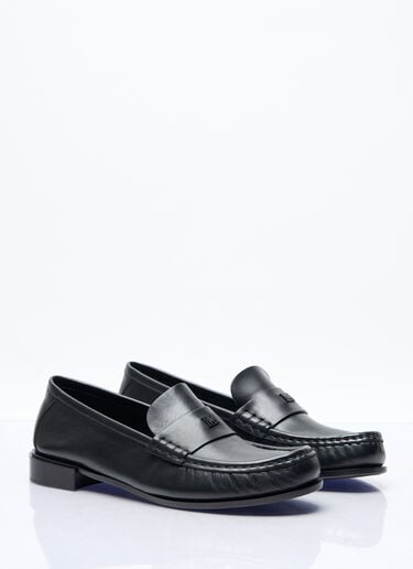 徽标铭牌皮革乐福鞋 Max Mara 徽标铭牌皮革乐福鞋 黑色 max0257045