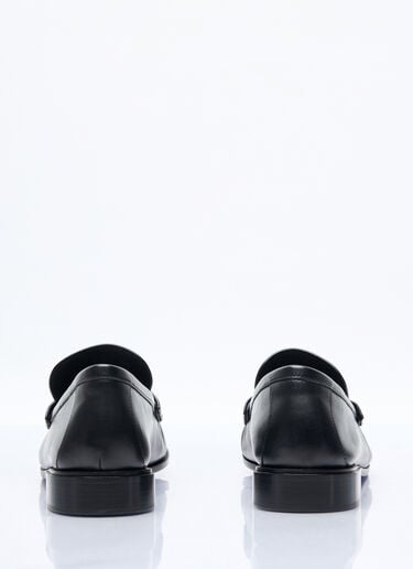 徽标铭牌皮革乐福鞋 Max Mara 徽标铭牌皮革乐福鞋 黑色 max0257045