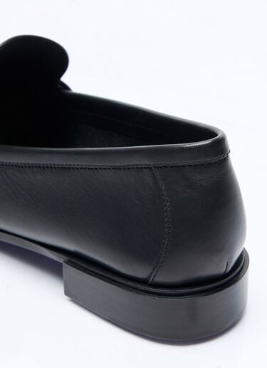 徽标铭牌皮革乐福鞋 Max Mara 徽标铭牌皮革乐福鞋 黑色 max0257045