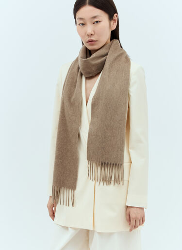 Max Mara 로고 자수 캐시미어 스카프  브라운 max0257049