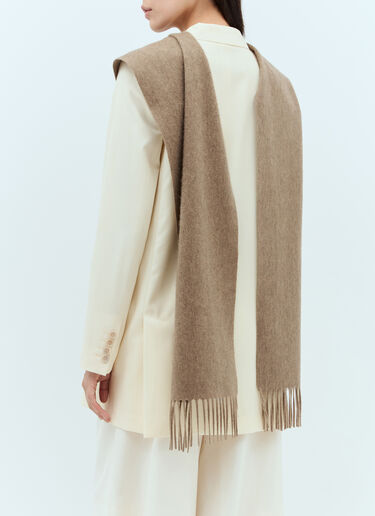 Max Mara 로고 자수 캐시미어 스카프  브라운 max0257049