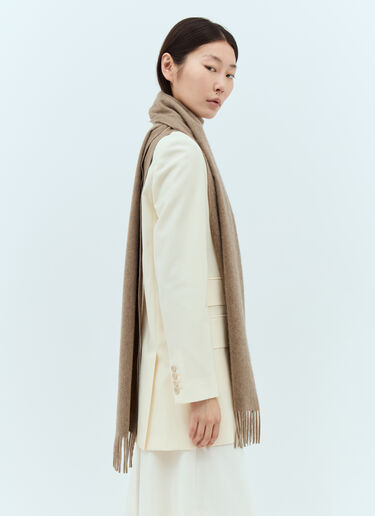Max Mara 로고 자수 캐시미어 스카프  브라운 max0257049