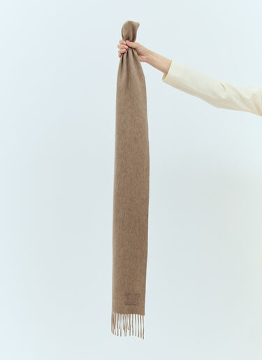 Max Mara 로고 자수 캐시미어 스카프  브라운 max0257049