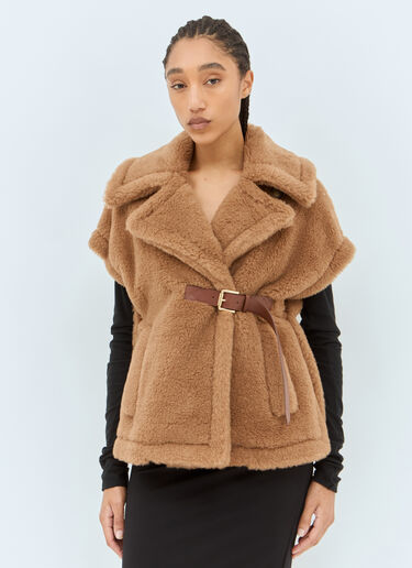 Teddy Fabric Short Cape Max Mara Teddy Fabric Short Cape Camel max0258020