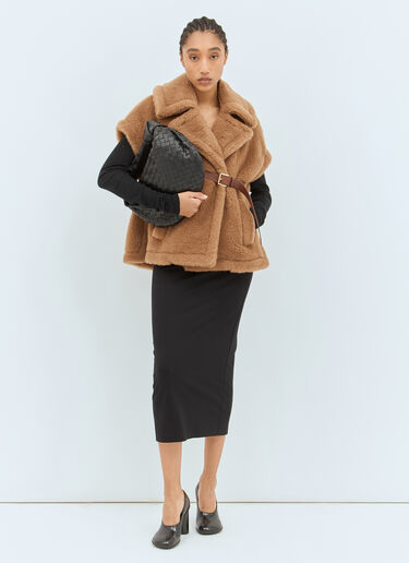 Teddy Fabric Short Cape Max Mara Teddy Fabric Short Cape Camel max0258020