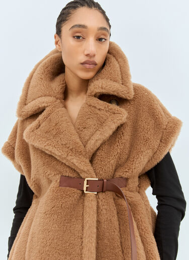 Teddy Fabric Short Cape Max Mara Teddy Fabric Short Cape Camel max0258020