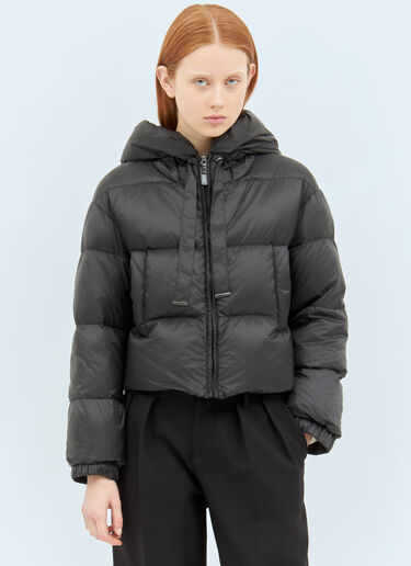Max Mara Cropped Water-Repellent Down Jacket Black max0258027