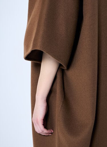 Max Mara Draped Cape Coat Brown max0259009