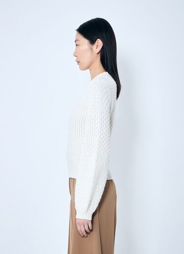 Wool And Cashmere Decorative-Stitch Sweater Max Mara Wool And Cashmere Decorative-Stitch Sweater White max0259031