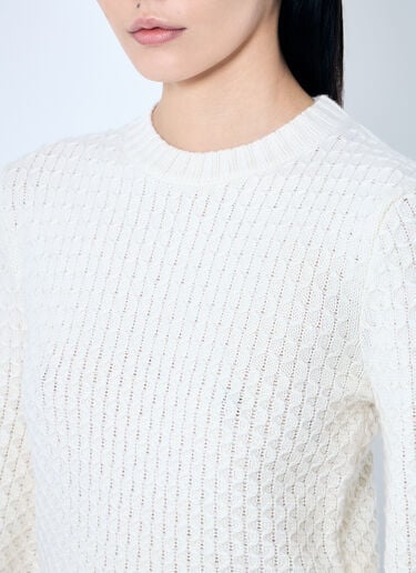 Wool And Cashmere Decorative-Stitch Sweater Max Mara Wool And Cashmere Decorative-Stitch Sweater White max0259031