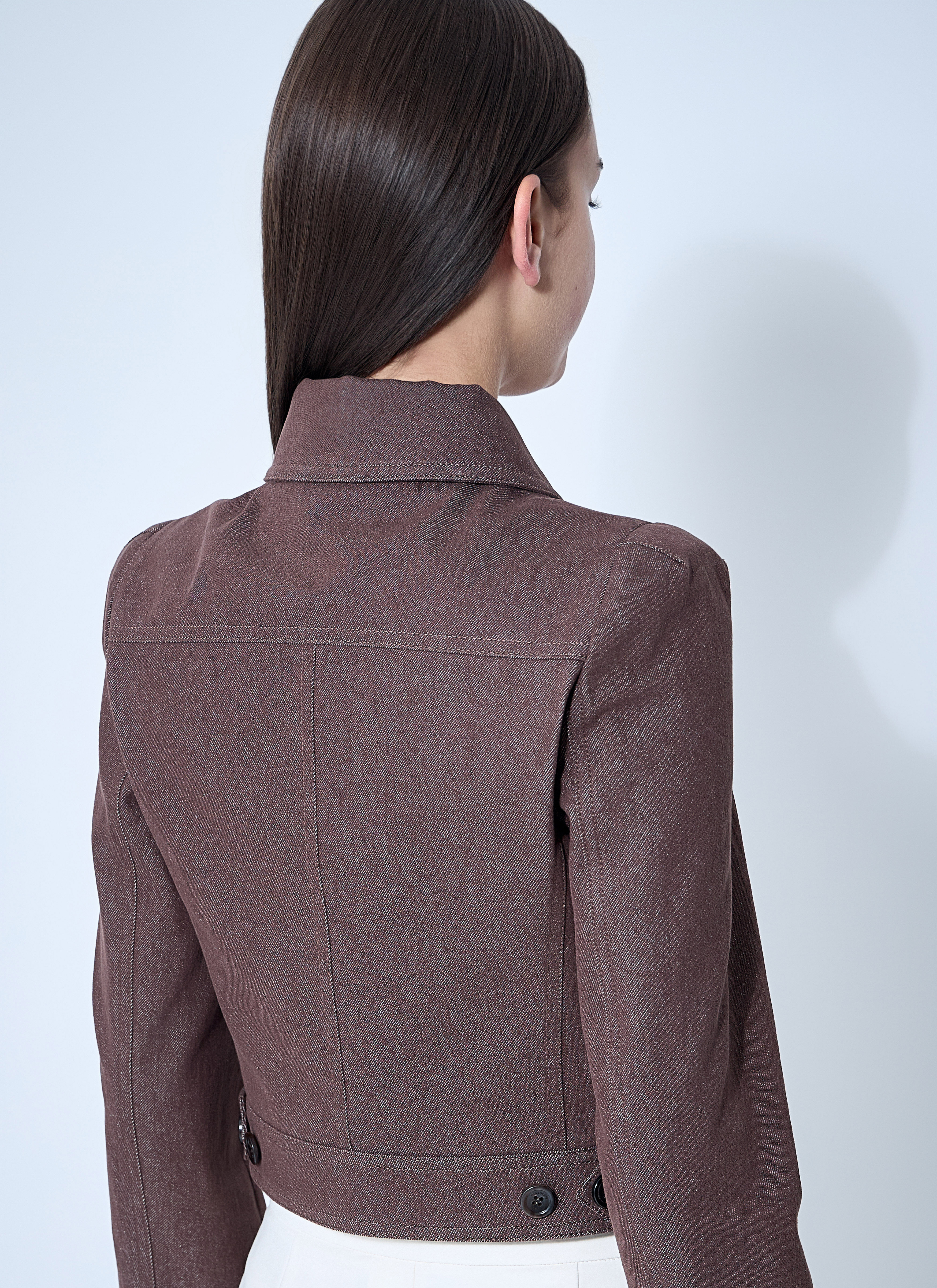 ジャケット MAX MARA 'Carpa' blazer Brown Denim-effect cropped jacket, brown | 